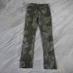 Tina Stephens Drawstring Pants Womens OS 29” Skinny Fit Faded Camo Made In Italy